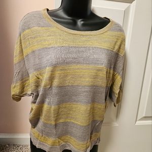 BCBG Maxazria Short Sleeve Striped Sweater